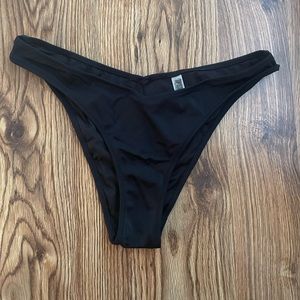 Victoria Secret Pink V-Front Itsy Black Bikini Bottoms